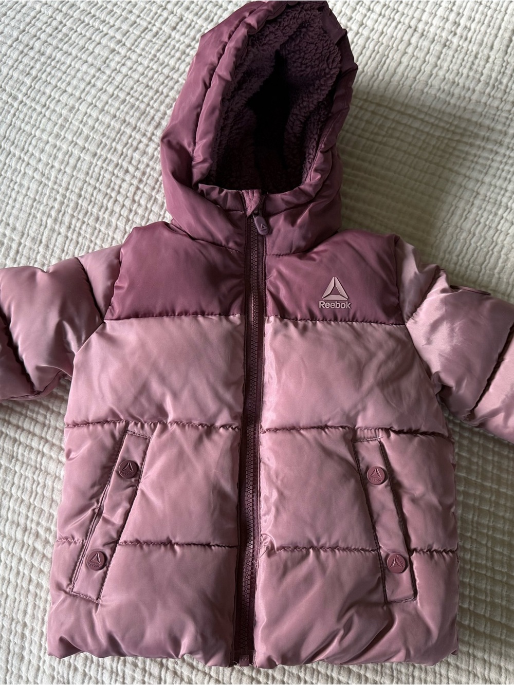 Reebok Toddler Pink Hooded Puffer Jacket